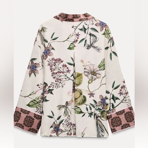 Zara floral print kimono shirt - Picture 6 of 7